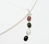 Connemara Marble Sterling Silver Colors of Ireland Drop Necklace 18"